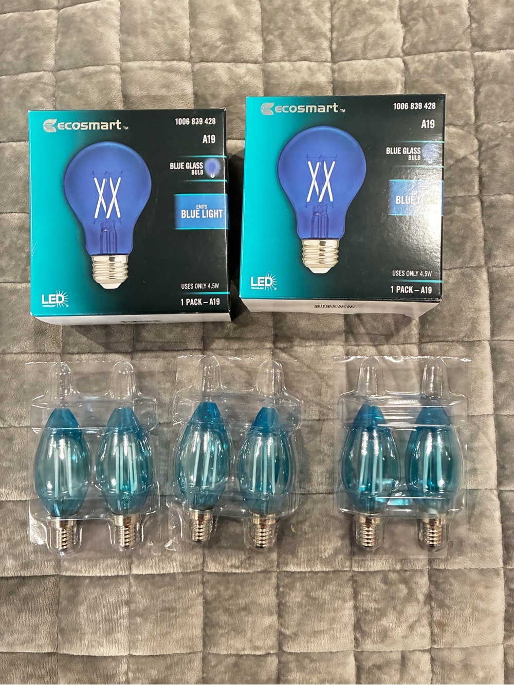 Blue Glass LED C9 Bulbs - Pack